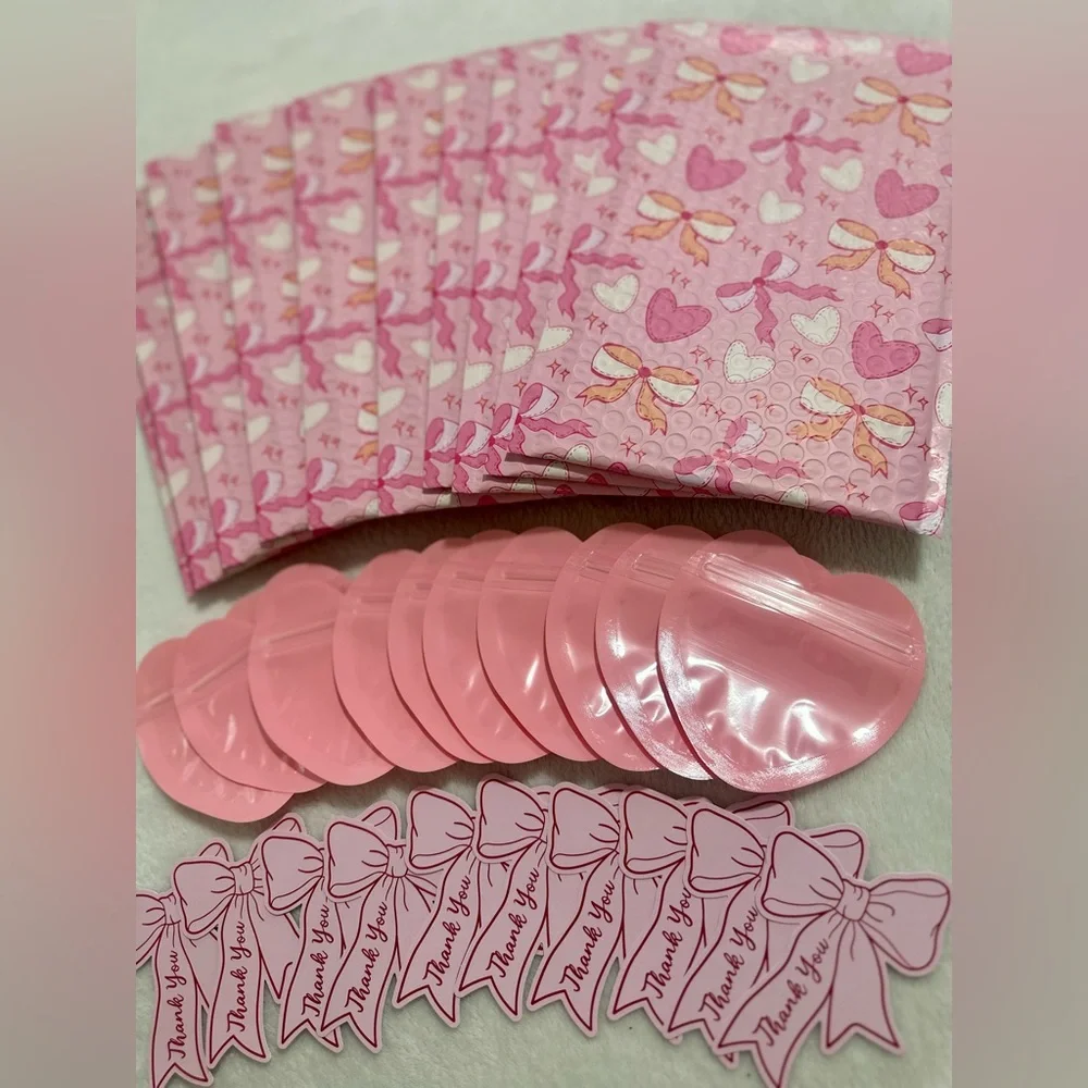 Pink Bows & Hearts Bubble Mailers & Shipping Supplies Set 🎀💕